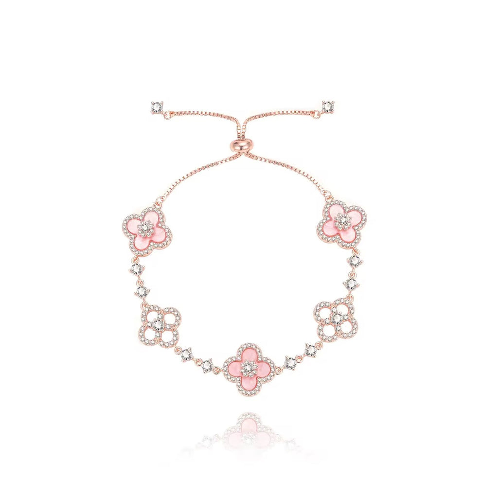 Premium Red Clover Gold Bracelet – Luxury Statement Jewelry
