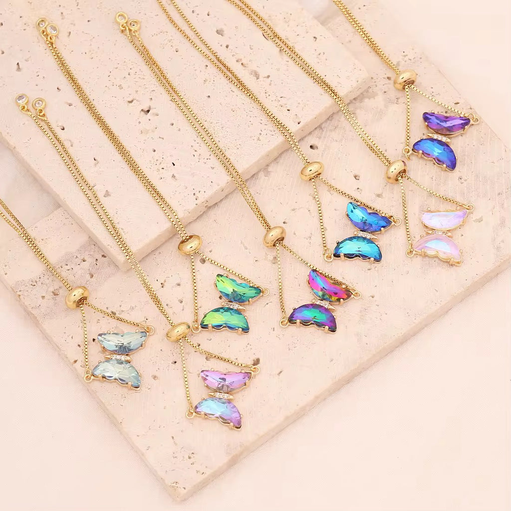 Luxury Butterfly Crystal Bracelet – Adjustable Gold Chain