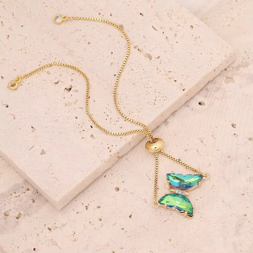 Luxury Butterfly Crystal Bracelet – Adjustable Gold Chain